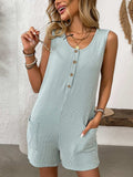 Pocketed Round Neck Sleeveless Romper - Trendsi - Flyclothing LLC
