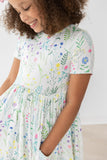 Spring Dandelion Floral S/S Pocket Twirl Dress - Mila & Rose ®