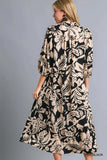 Umgee Floral Print Tiered Midi Dress - Trendsi - Flyclothing LLC