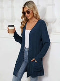 Pocketed Open Front Long Sleeve Cardigan - Trendsi - Flyclothing LLC