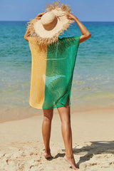 Double Take Openwork Contrast Slit Knit Cover Up - Trendsi - Flyclothing LLC