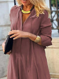 Full Size Solid Color Maxi Shirt Dress Plus Size - Trendsi - Flyclothing LLC