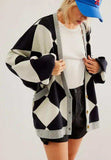 Color Block Button Down Long Sleeve Cardigan - Trendsi - Flyclothing LLC