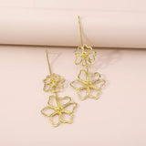 Alloy Flower Dangle Earrings - Trendsi - Flyclothing LLC