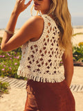 Cutout Round Neck Tank - Trendsi