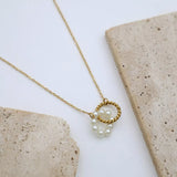 18K Gold-Plated Pearl Twisted Pendant Necklace - Trendsi - Flyclothing LLC