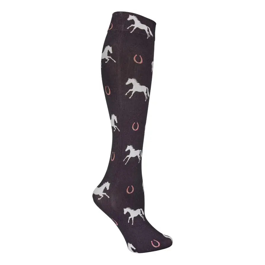 AWST Int'l Lila Large Horses and Horseshoes Socks - Breeches.com - Flyclothing LLC