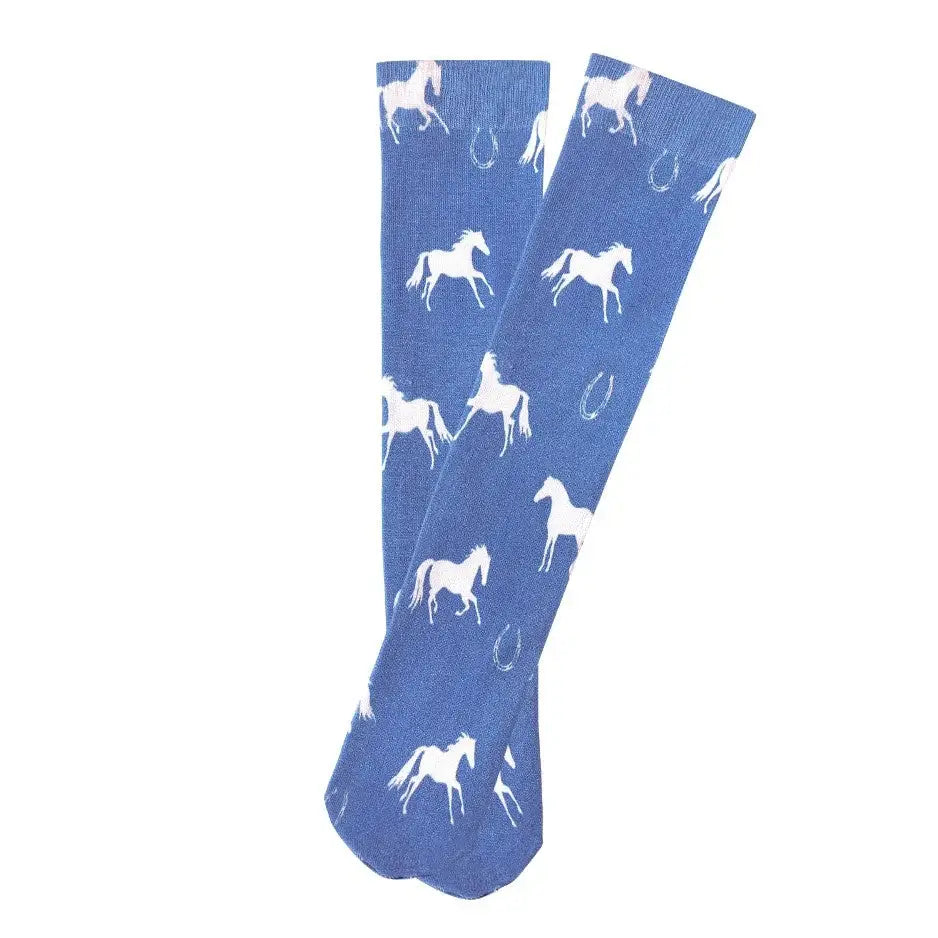 AWST Int'l Children's Lila Horses and Horseshoes Socks - Breeches.com - Flyclothing LLC