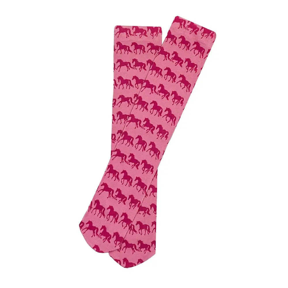 AWST Int'l Ladies Lila Frolicking Horses Socks - Breeches.com - Flyclothing LLC