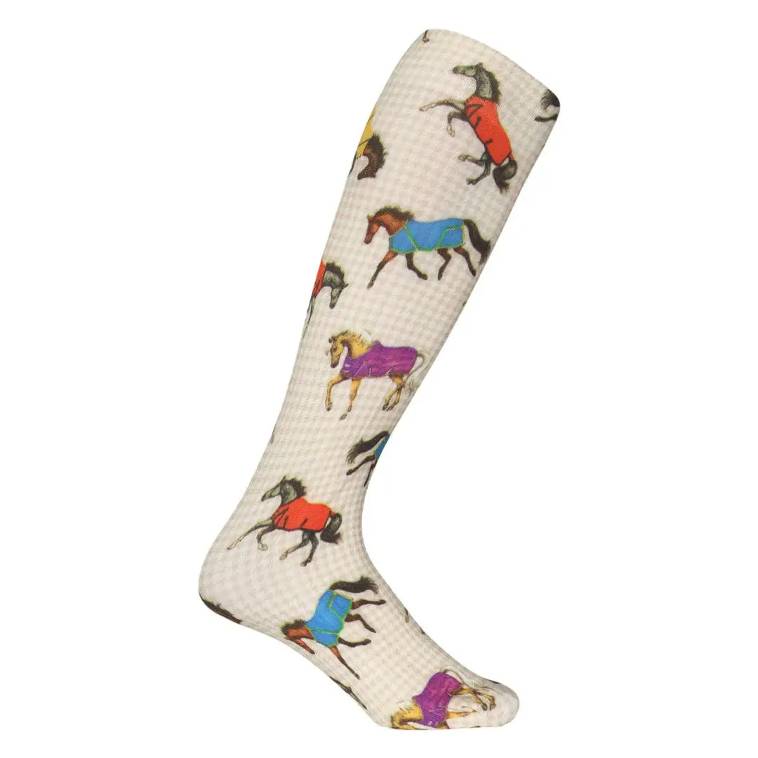 AWST Int'l Lila Horses in Blankets Equestrian Boot Socks Ladies - Breeches.com - Flyclothing LLC
