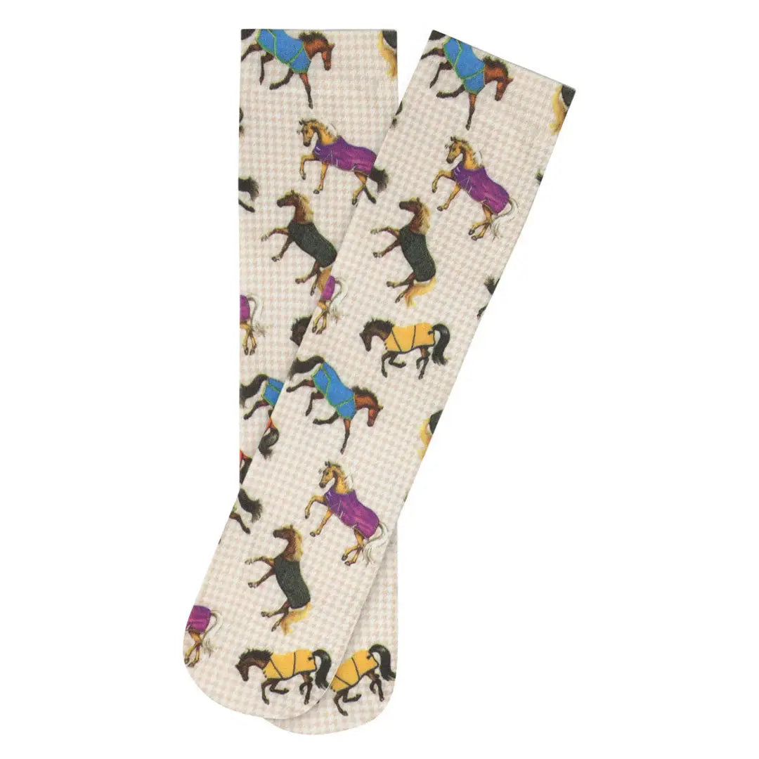 AWST Int'l Lila Horses in Blankets Equestrian Boot Socks Ladies - Breeches.com - Flyclothing LLC