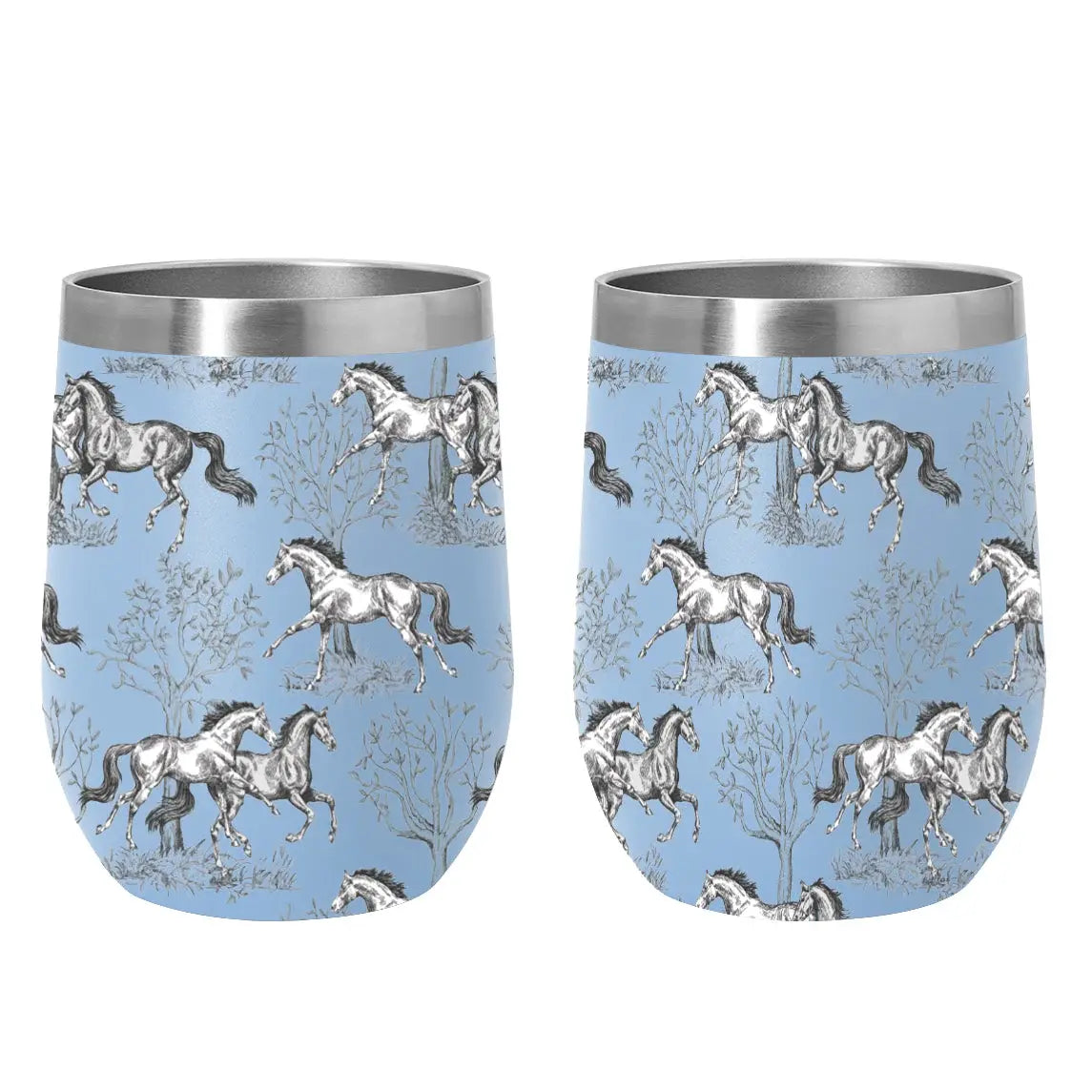 AWST Int'l 12 oz Stainless Steel Wine Tumbler-Lila Toile - Breeches.com - Flyclothing LLC