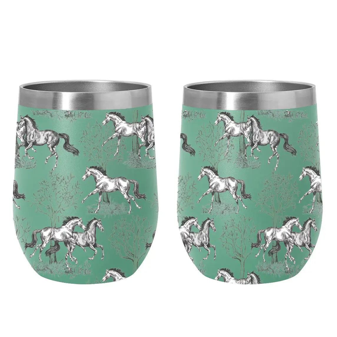 AWST Int'l 12 oz Stainless Steel Wine Tumbler-Lila Toile - Breeches.com - Flyclothing LLC
