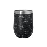 AWST Int'l 12 oz Stainless Steel Wine Tumbler-Lila Vintage Snaffle Bit - Breeches.com - Flyclothing LLC