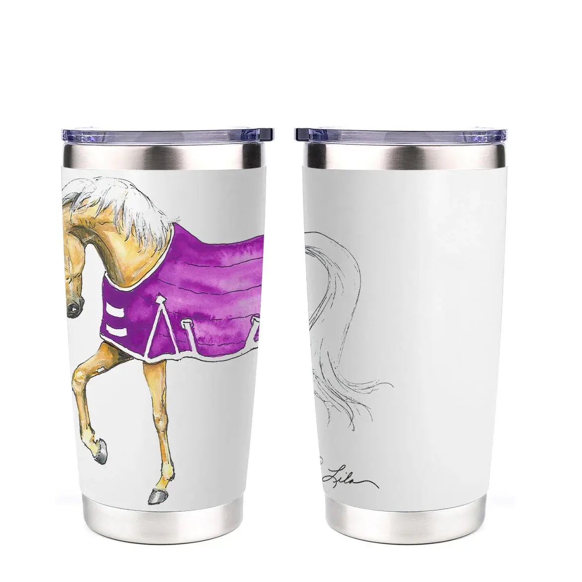 AWST Int'l 20 oz Stainless Steel Tumbler-Lila Palomino Horse - Breeches.com - Flyclothing LLC