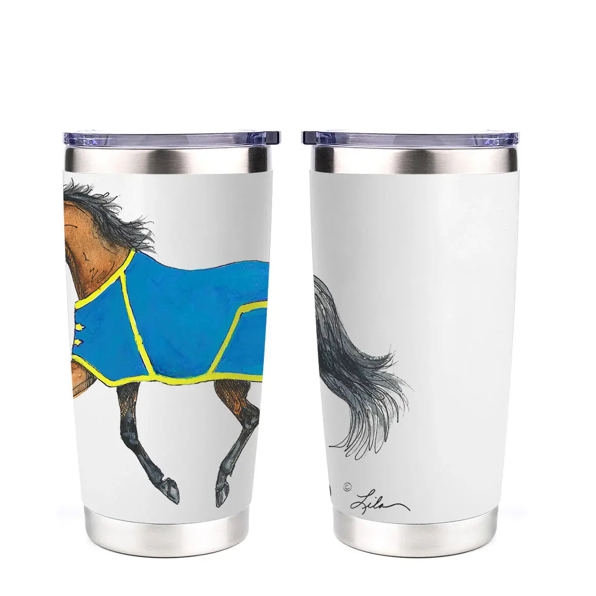 AWST Int'l 20 oz Stainless Steel Tumbler-Lila Bay Horse - Breeches.com - Flyclothing LLC