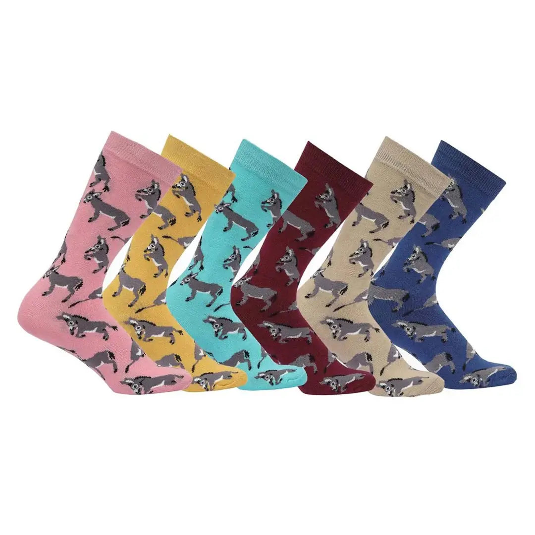 AWST Int'l Playful Donkeys Socks 6 pack - Breeches.com - Flyclothing LLC
