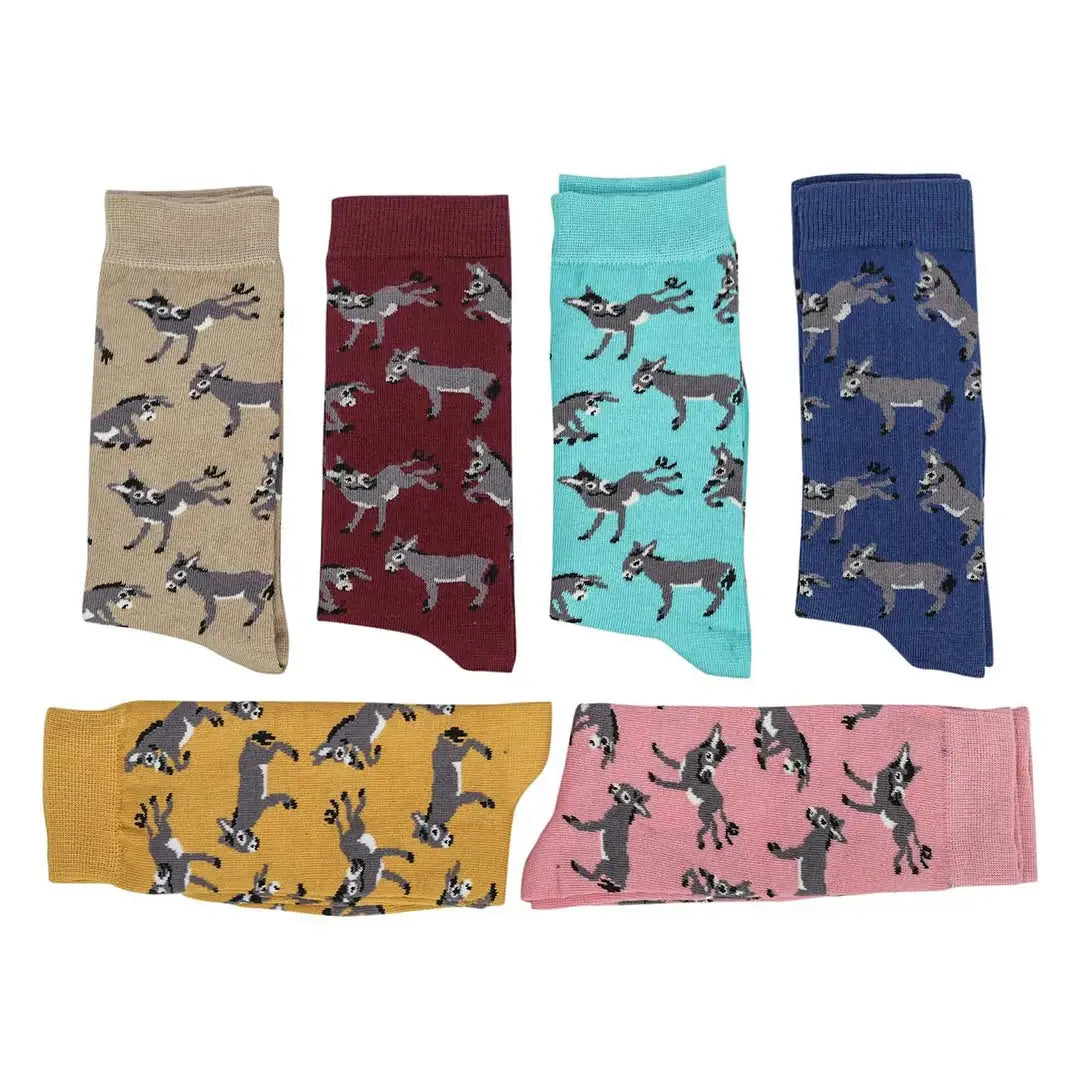 AWST Int'l Playful Donkeys Socks 6 pack - Breeches.com - Flyclothing LLC
