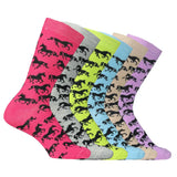 AWST Int'l Ladies "Lila" Galloping Horses Crew Socks- 6 Pack - Breeches.com - Flyclothing LLC
