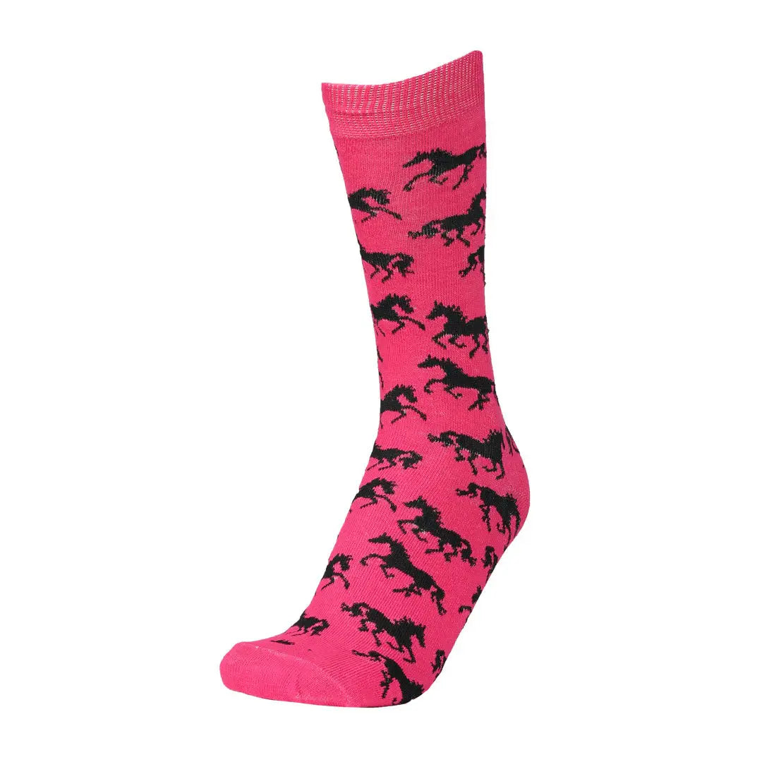 AWST Int'l Ladies "Lila" Galloping Horses Crew Socks- 6 Pack - Breeches.com - Flyclothing LLC