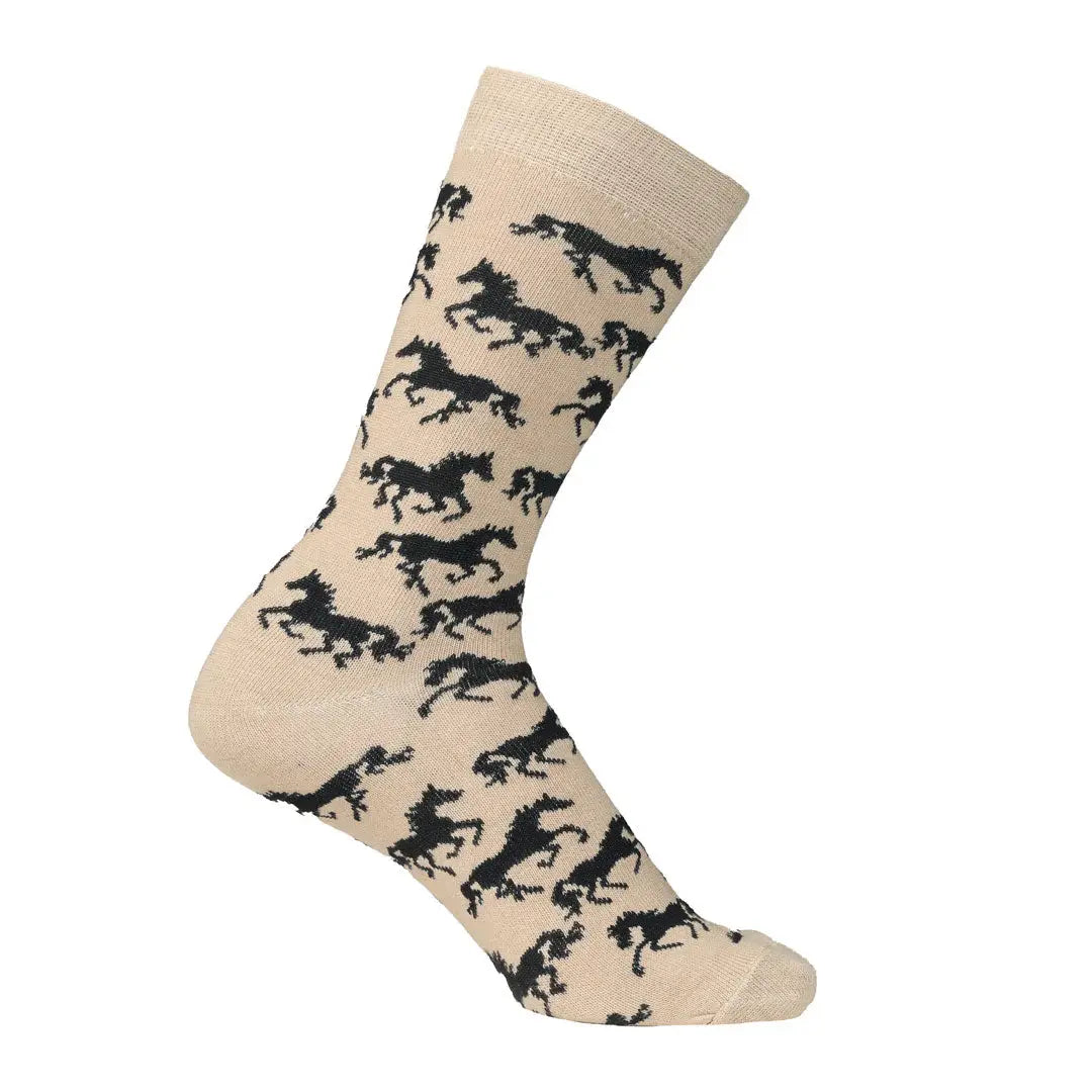 AWST Int'l Ladies "Lila" Galloping Horses Crew Socks- 6 Pack - Breeches.com - Flyclothing LLC