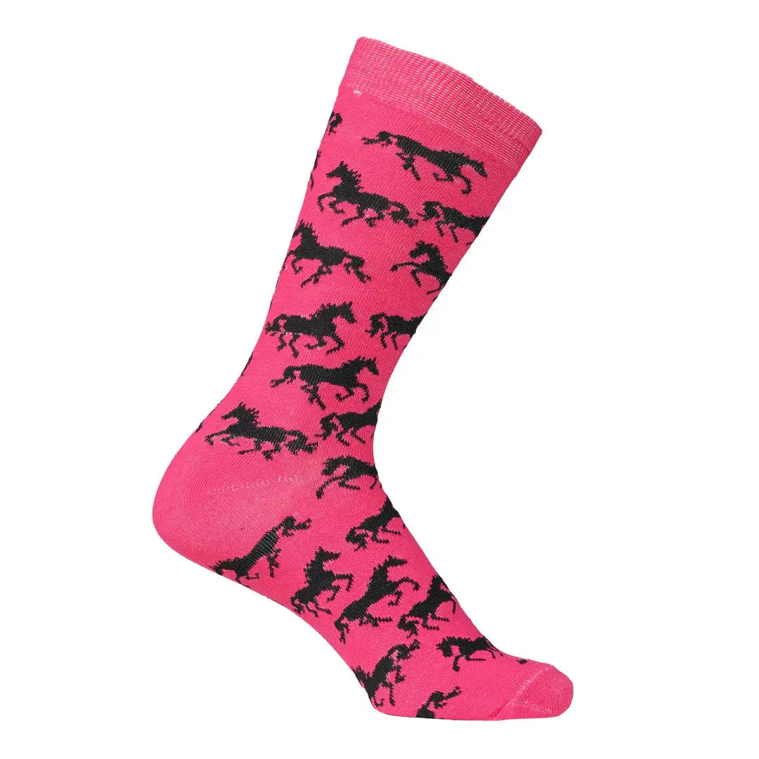 AWST Int'l Ladies "Lila" Galloping Horses Crew Socks- 6 Pack - Breeches.com - Flyclothing LLC