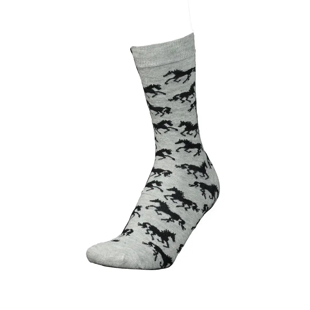 AWST Int'l Ladies "Lila" Galloping Horses Crew Socks- 6 Pack - Breeches.com - Flyclothing LLC