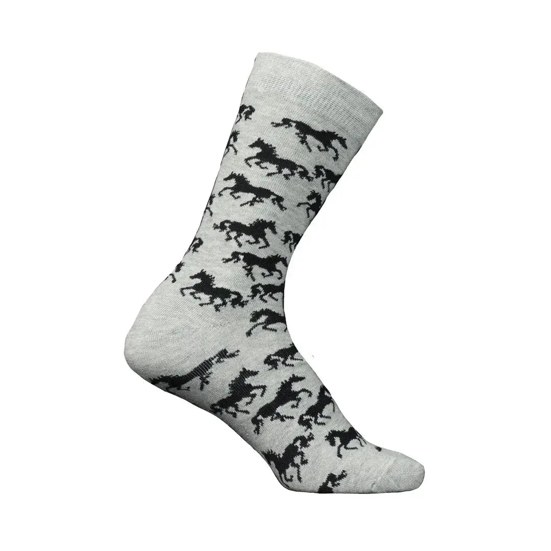 AWST Int'l Ladies "Lila" Galloping Horses Crew Socks- 6 Pack - Breeches.com - Flyclothing LLC