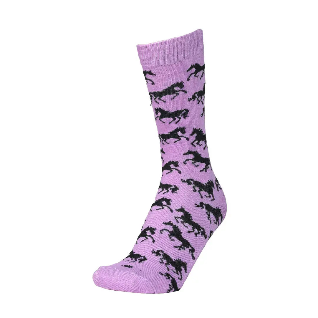 AWST Int'l Ladies "Lila" Galloping Horses Crew Socks- 6 Pack - Breeches.com - Flyclothing LLC
