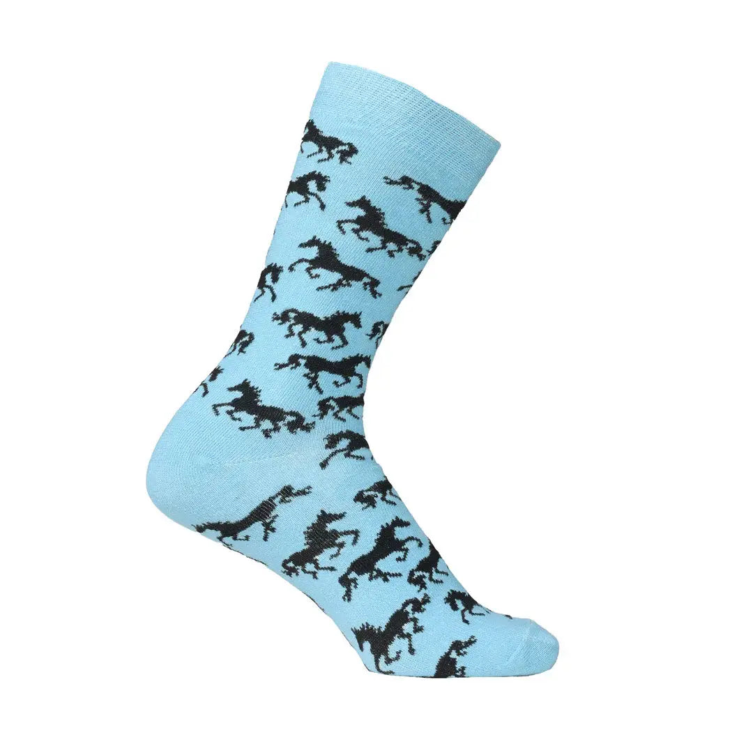 AWST Int'l Ladies "Lila" Galloping Horses Crew Socks- 6 Pack - Breeches.com - Flyclothing LLC