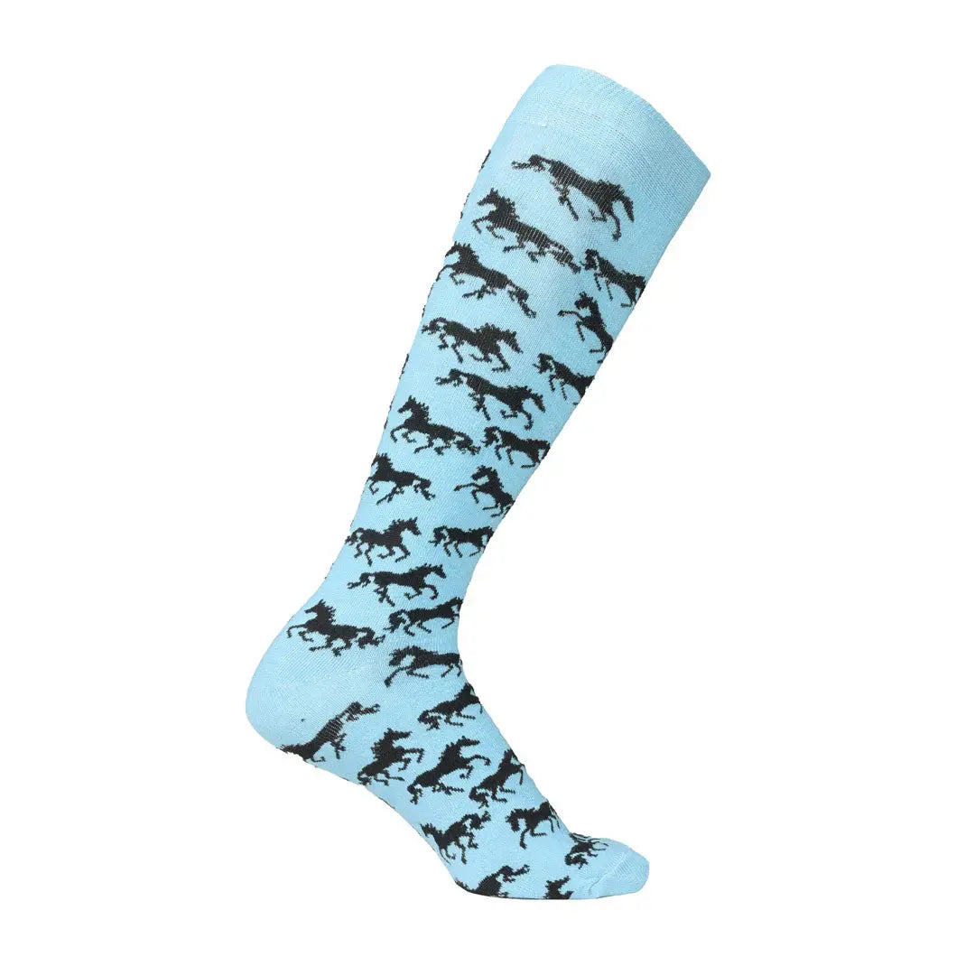 AWST Int'l Ladies "Lila" Galloping Horses Knee Socks - 6 Pack - Breeches.com - Flyclothing LLC