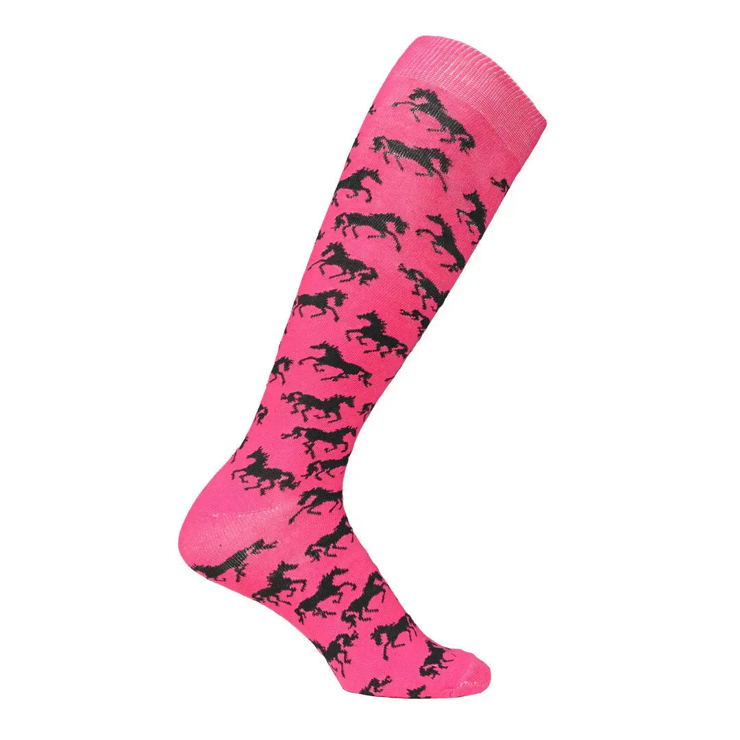 AWST Int'l Ladies "Lila" Galloping Horses Knee Socks - 6 Pack - Breeches.com - Flyclothing LLC