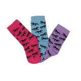 AWST Int'l Youth "Lila" Galloping Horses Crew Socks- 3 Pack - Breeches.com - Flyclothing LLC
