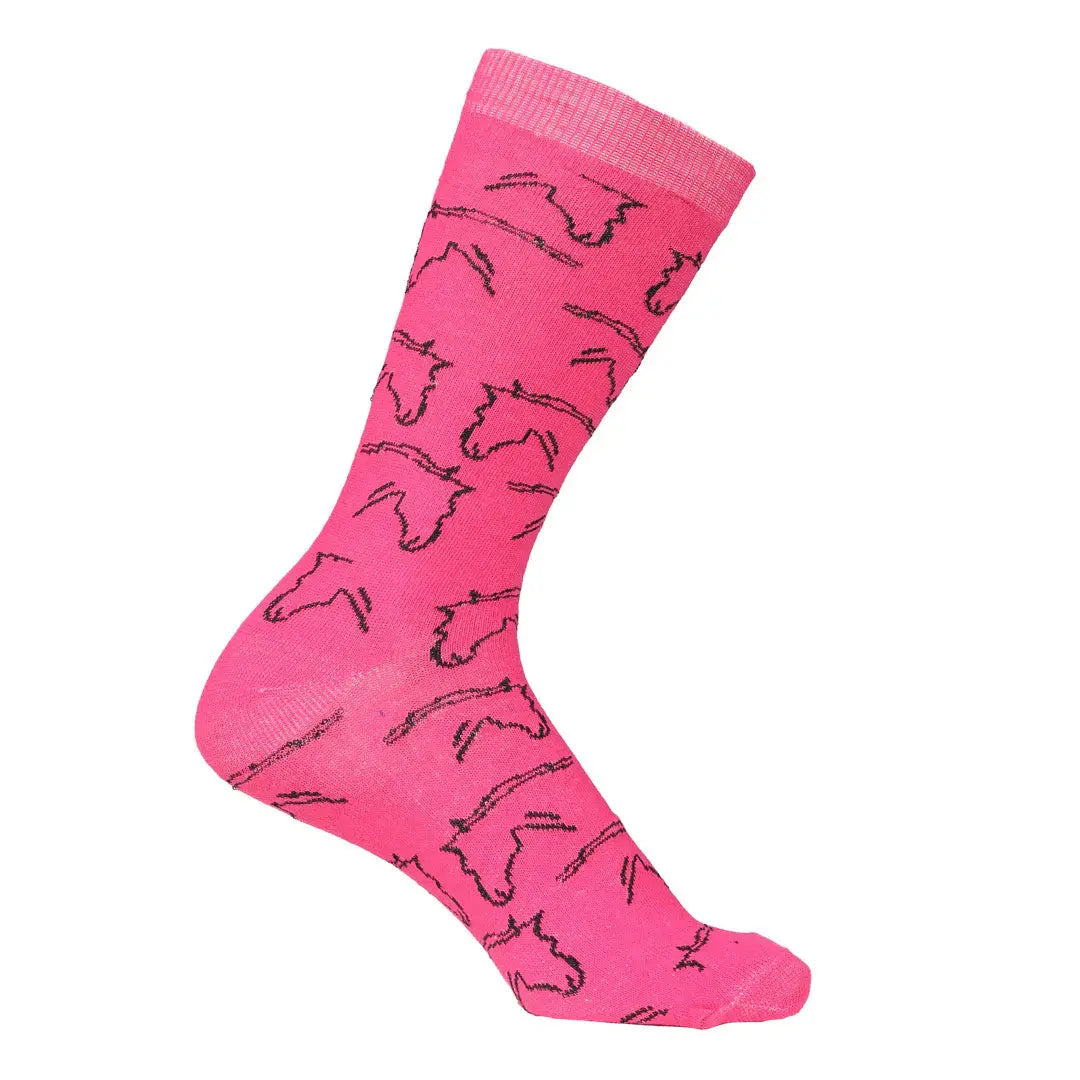 AWST Int'l Ladies Horse Heads Crew Socks - 6 pack - Breeches.com - Flyclothing LLC
