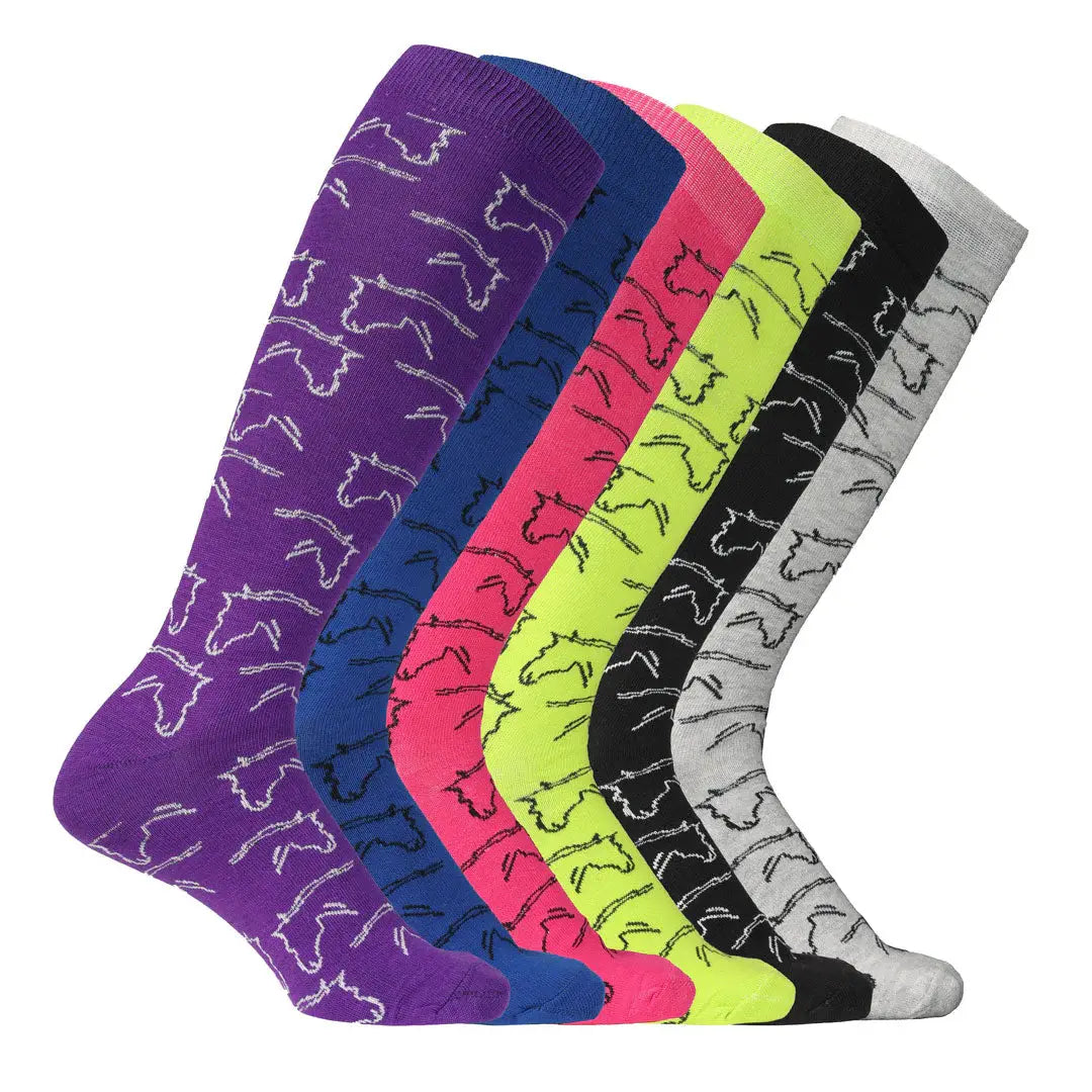 AWST Int'l Ladies Horse Heads Knee Socks - 6 pack - Breeches.com - Flyclothing LLC