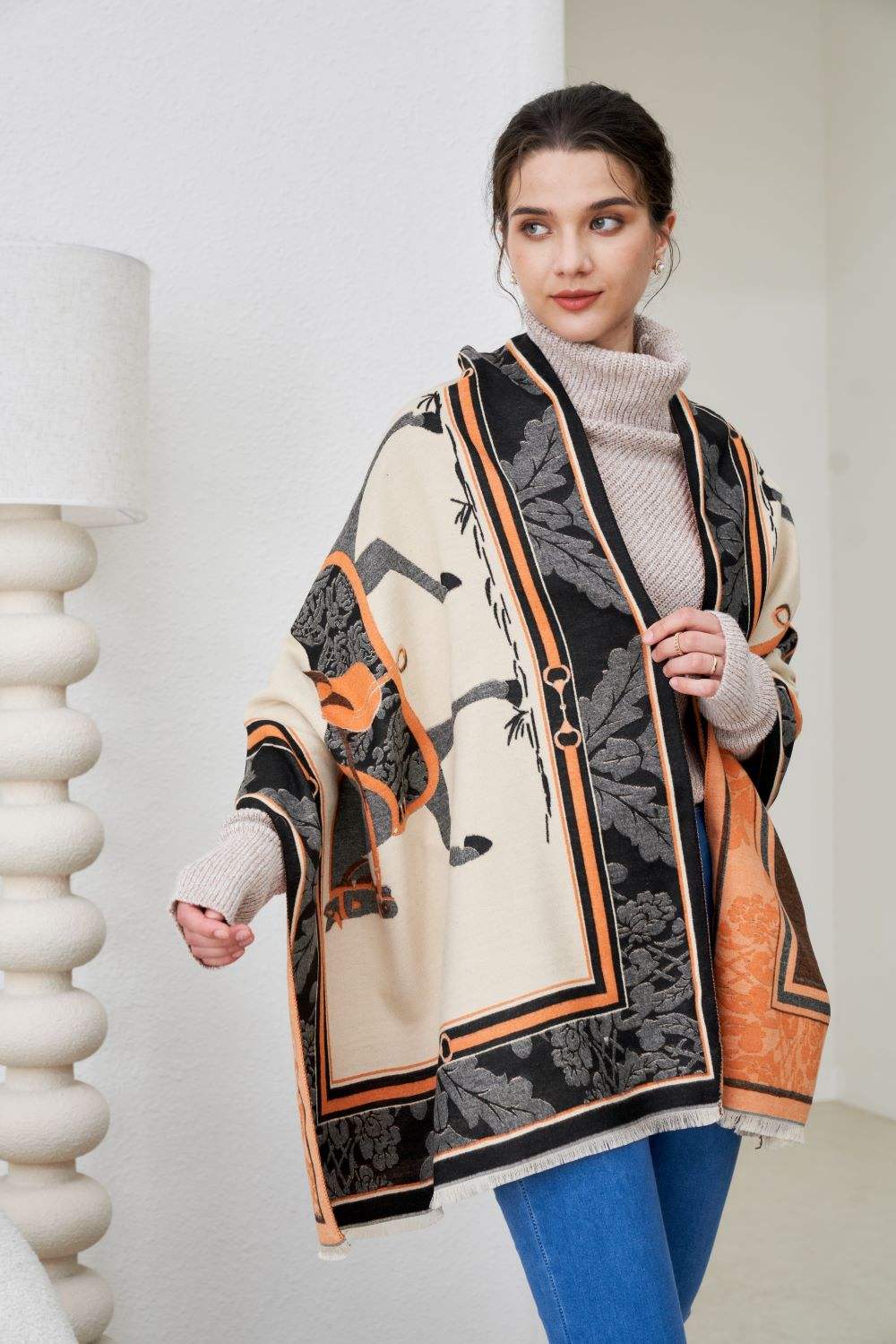 AWST Int'l Baroque Horses Acrylic Cashmere Scarf - Breeches.com - Flyclothing LLC