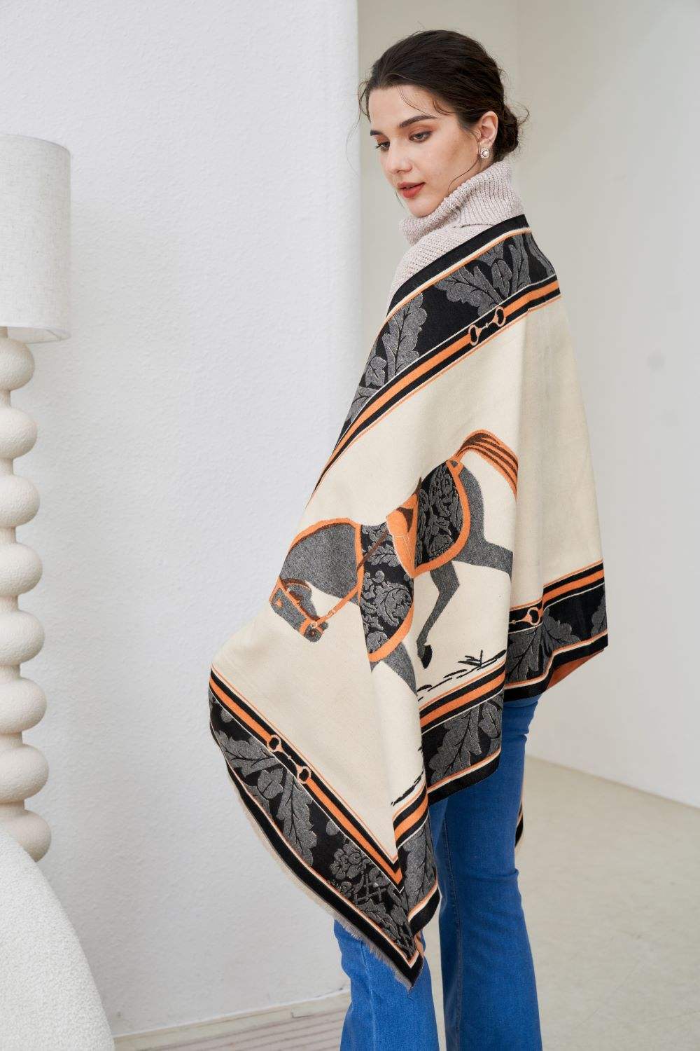 AWST Int'l Baroque Horses Acrylic Cashmere Scarf - Breeches.com - Flyclothing LLC