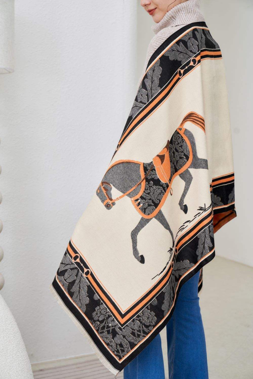 AWST Int'l Baroque Horses Acrylic Cashmere Scarf - Breeches.com - Flyclothing LLC