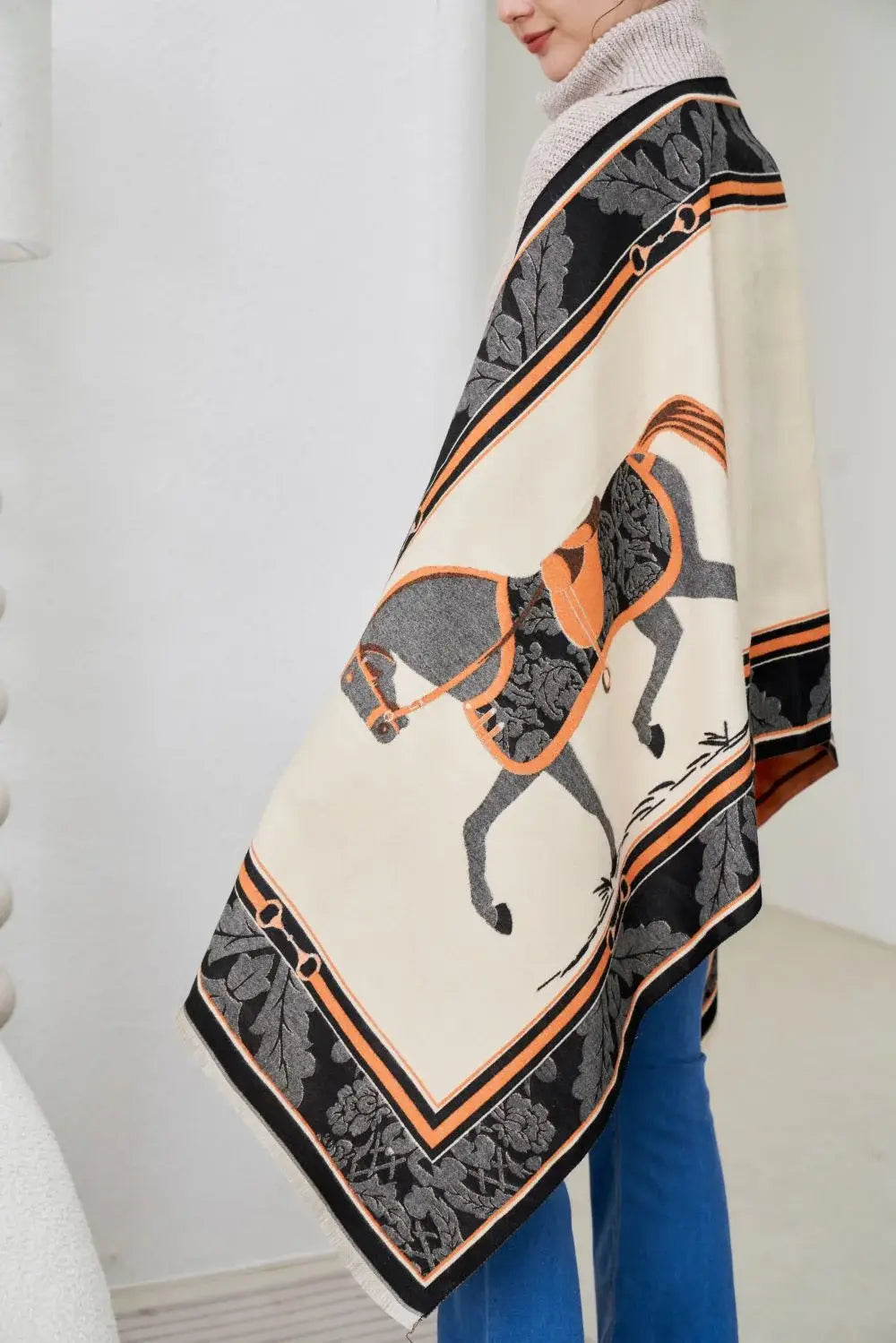 AWST Int'l Baroque Horses Acrylic Cashmere Scarf - Breeches.com - Flyclothing LLC