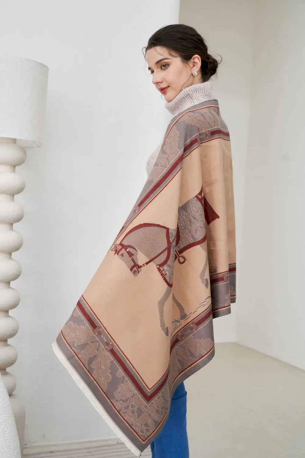 AWST Int'l Baroque Horses Acrylic Cashmere Scarf - Breeches.com - Flyclothing LLC