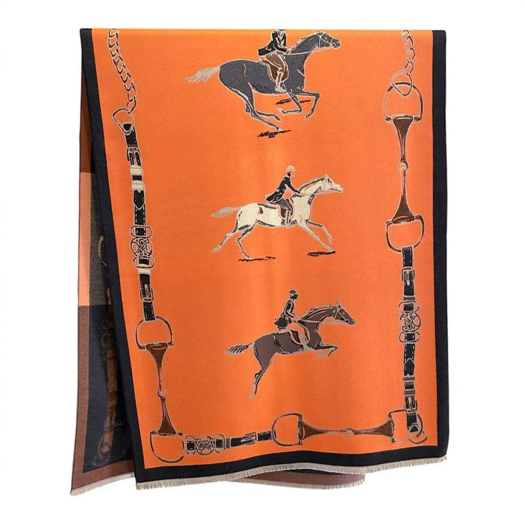 AWST Int'l Hunter Horses Acrylic Cashmere Scarf - Breeches.com - Flyclothing LLC