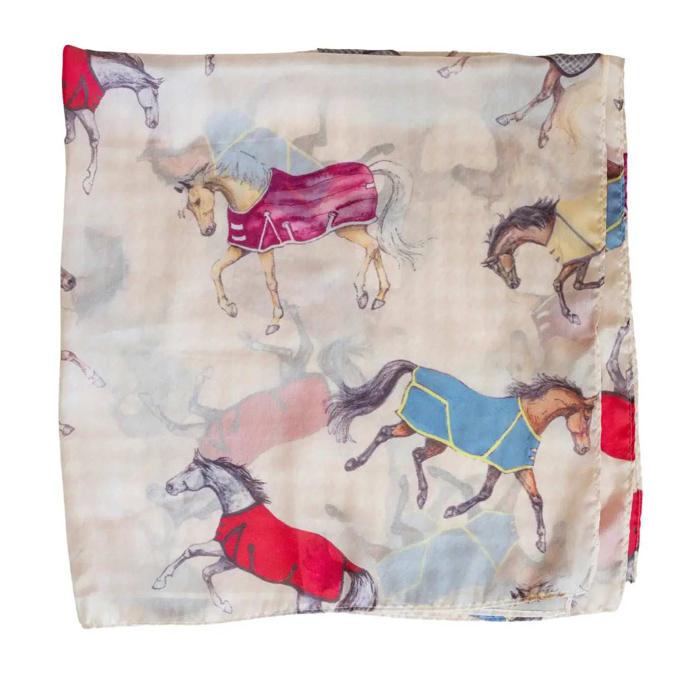 AWST Int'l Lila Horses in Blankets Scarf -36" - Breeches.com - Flyclothing LLC