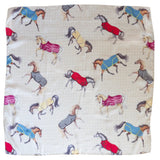 AWST Int'l Lila Horses in Blankets Scarf -36" - Breeches.com - Flyclothing LLC