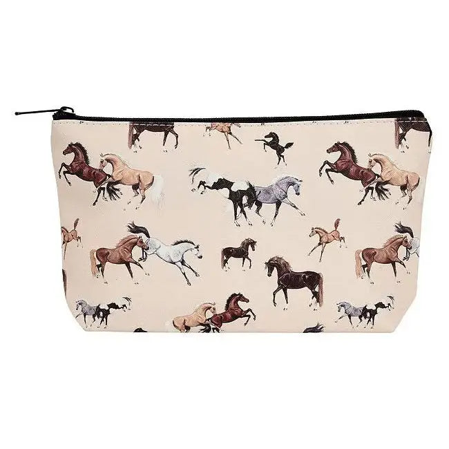 AWST Int'l "Lila" Horses All Over Medium Cosmetic Pouch - Breeches.com - Flyclothing LLC
