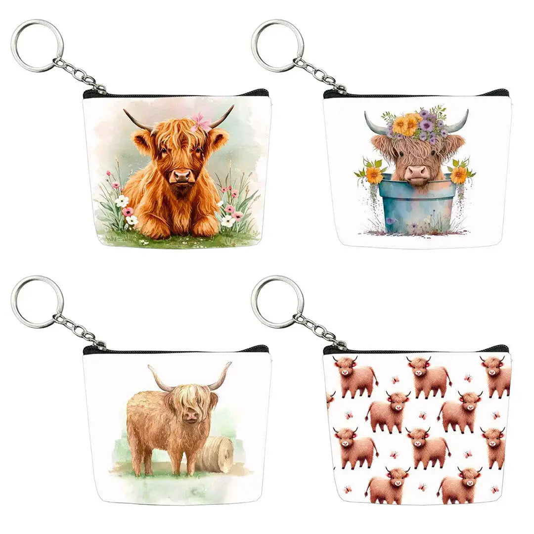 AWST Int'l Set of 12 Coin Purses- West Highlander Cows - Breeches.com - Flyclothing LLC