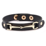 AWST Int'l Vegan Leather Bracelet w/Gold Tone Snaffle Bit - Breeches.com - Flyclothing LLC