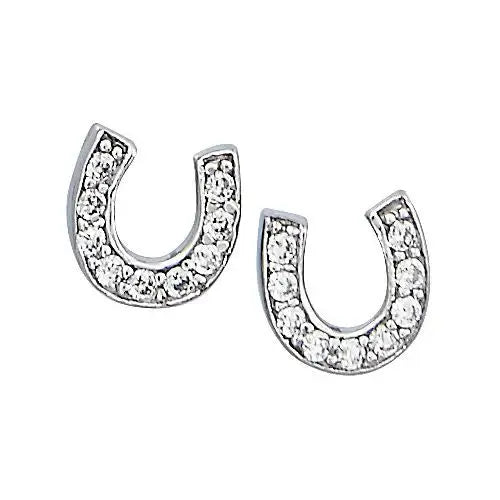 AWST Int'l Sterling Silver Mini Horseshoe Earrings - Breeches.com - Flyclothing LLC