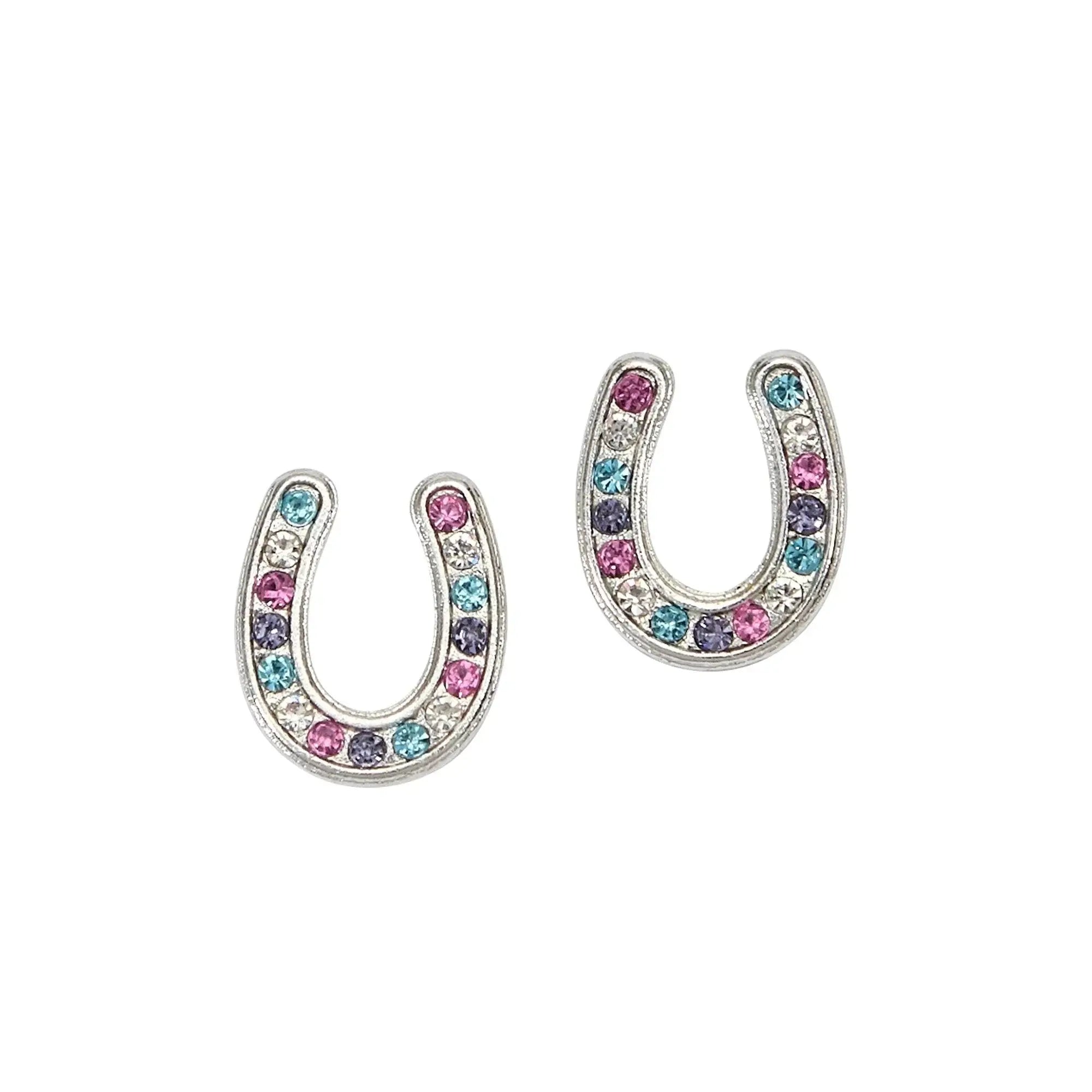 AWST Int'l Horseshoes Earrings w/Colorful Cowboy Hat Box - Breeches.com - Flyclothing LLC