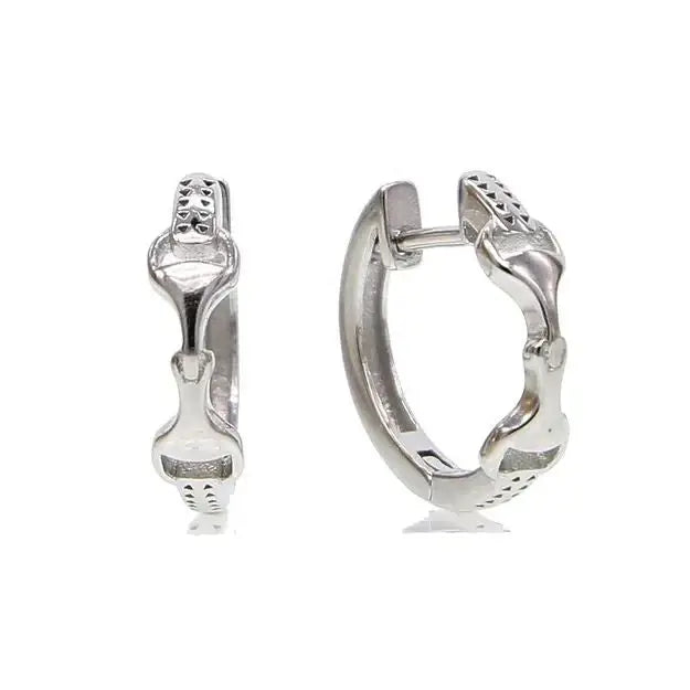 AWST Int'l Sterling Silver Snaffle Bit Hoop Earrings - Breeches.com - Flyclothing LLC