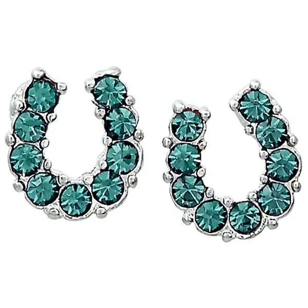 AWST Int'l Rhinestone Horseshoe Earrings w/Horse Head Gift Box - Breeches.com - Flyclothing LLC